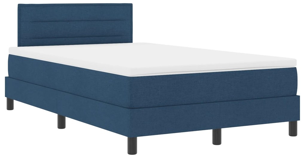 Cama Box Spring com Colchão Azul 120x200 cm Tecido
