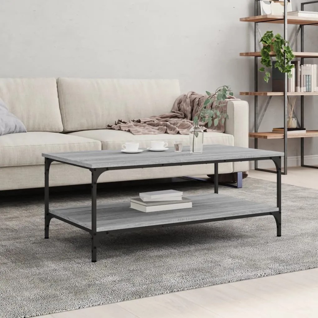 vidaXL Mesa de centro 100x55x40 cm derivados de madeira cinza sonoma