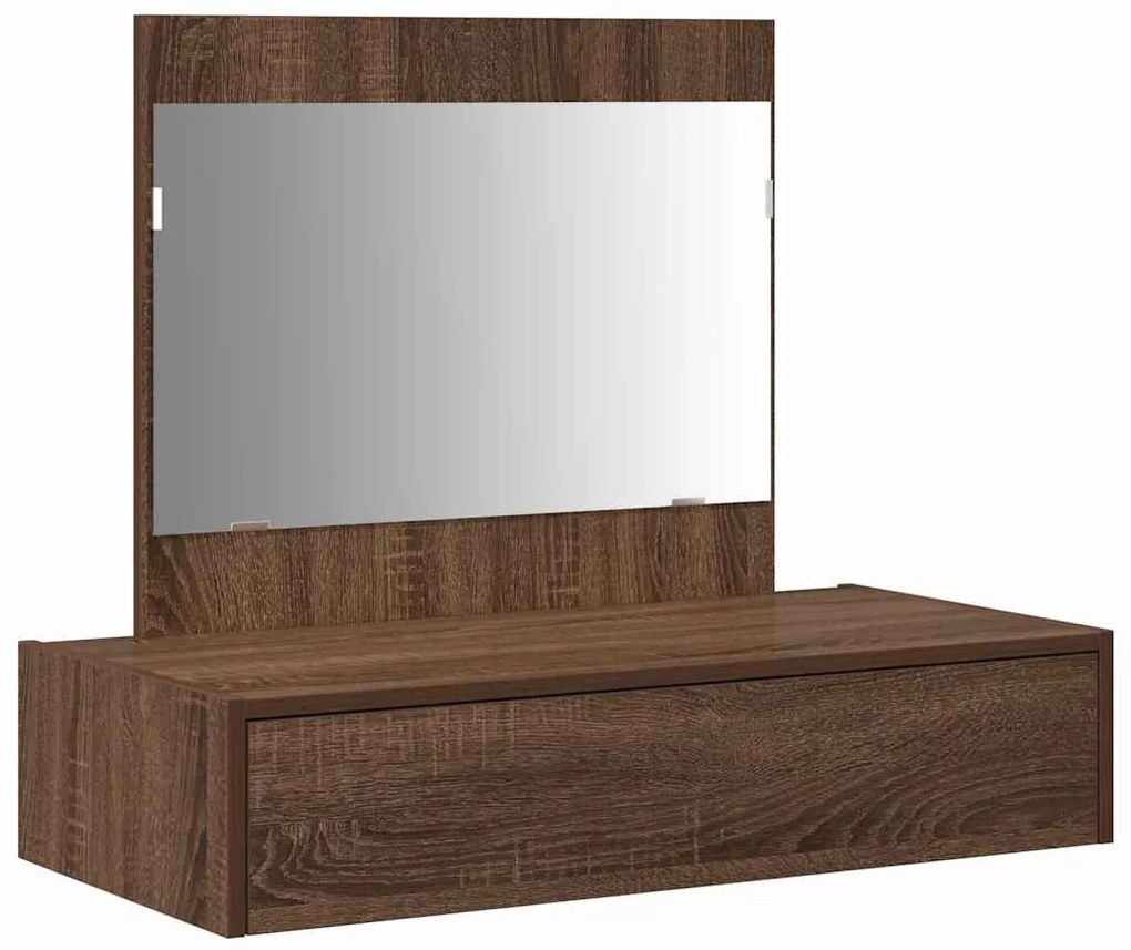 Mesa de Maquiagem de Parede Carvalho Castanho 83x40x70 cm