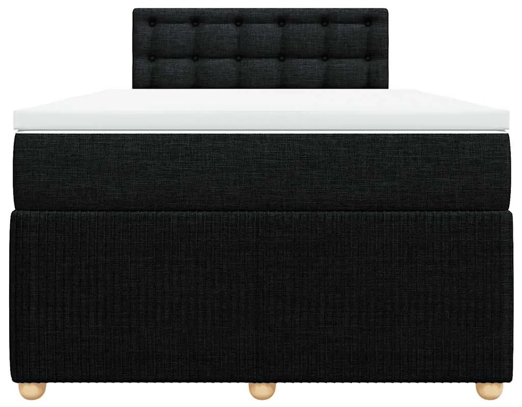 Cama boxspring com colchão 120x190 cm tecido preto