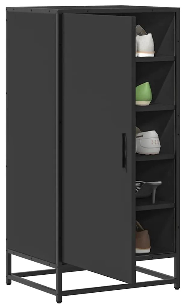 vidaXL Sapateira 48x38x97,5 cm derivados de madeira preto