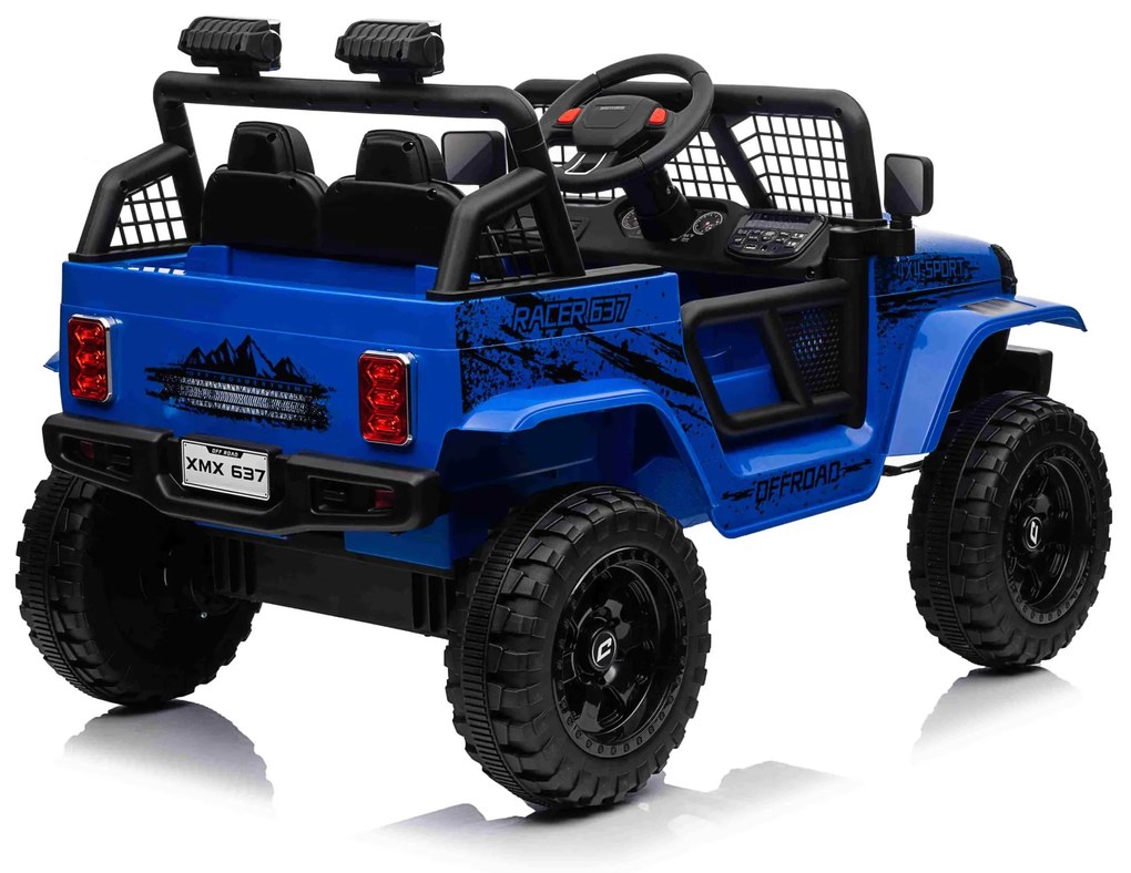 Jipe elétrico para Crianças 12V OFF ROAD 4x4 SPORT Rodas de EVA, Assento de couro Azul