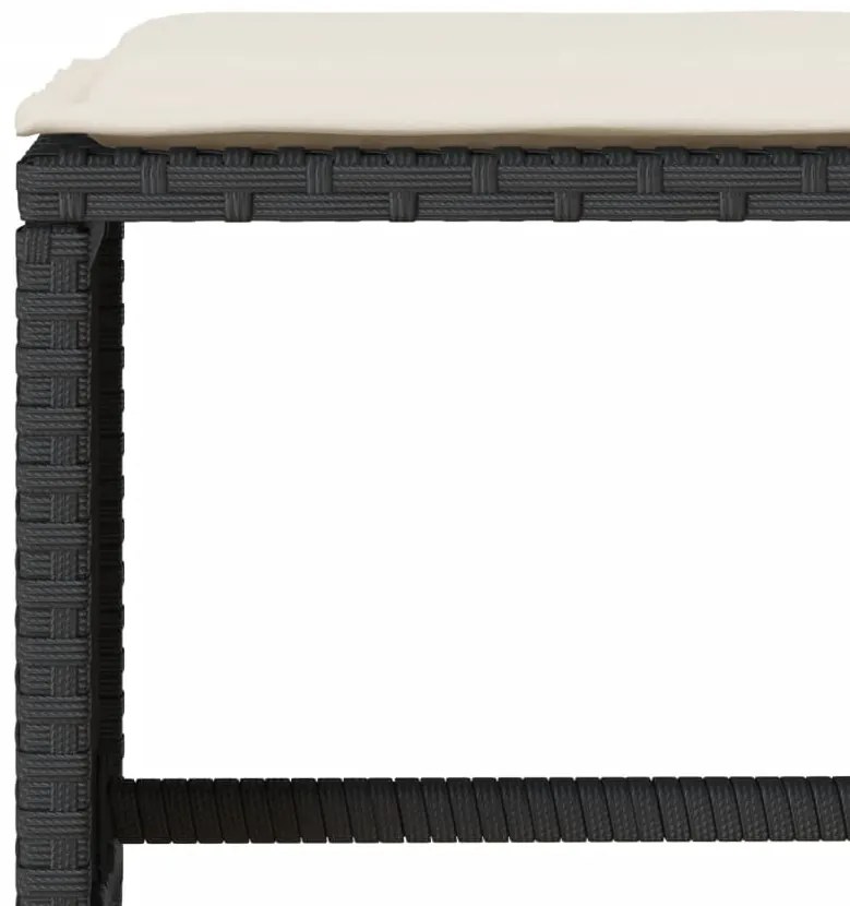 4 pcs conjunto de sofás para jardim c/ almofadões vime PE preto