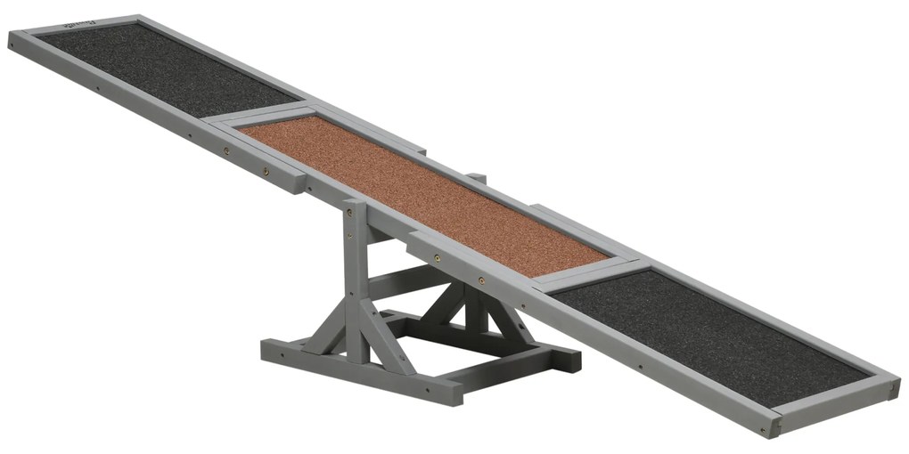 Pawhut Rampa Agility para Cães Rampa de Treino para Cães Madeira de Pinho Feltro Asfáltico Antiderrapante Cinza Preto | Aosom Portugal