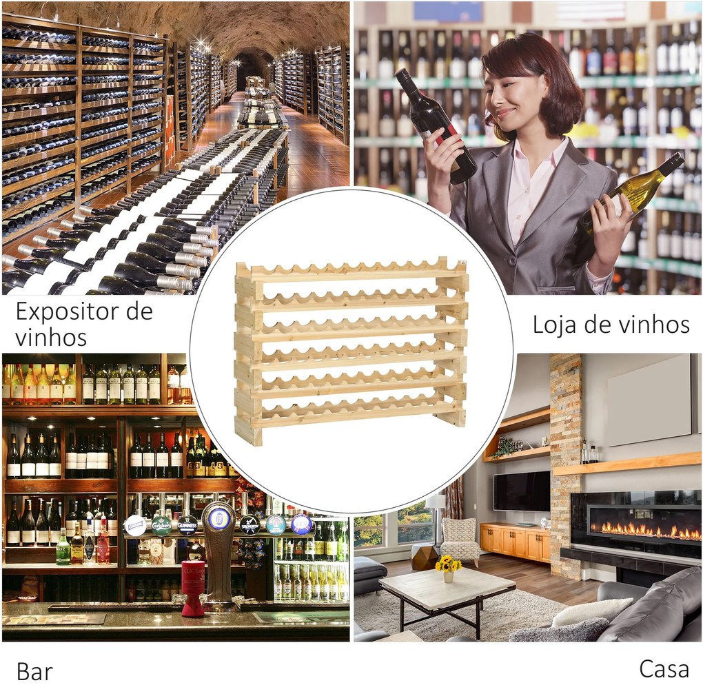 Suporte para Garrafas de Vinho para 72 Garrafas Garrafeira com 6 Nívei
