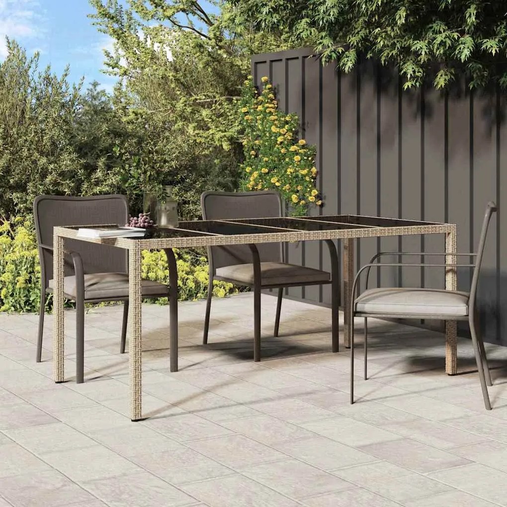 vidaXL Mesa de Jardim Bege 190 x 90 x 75 cm vime PE