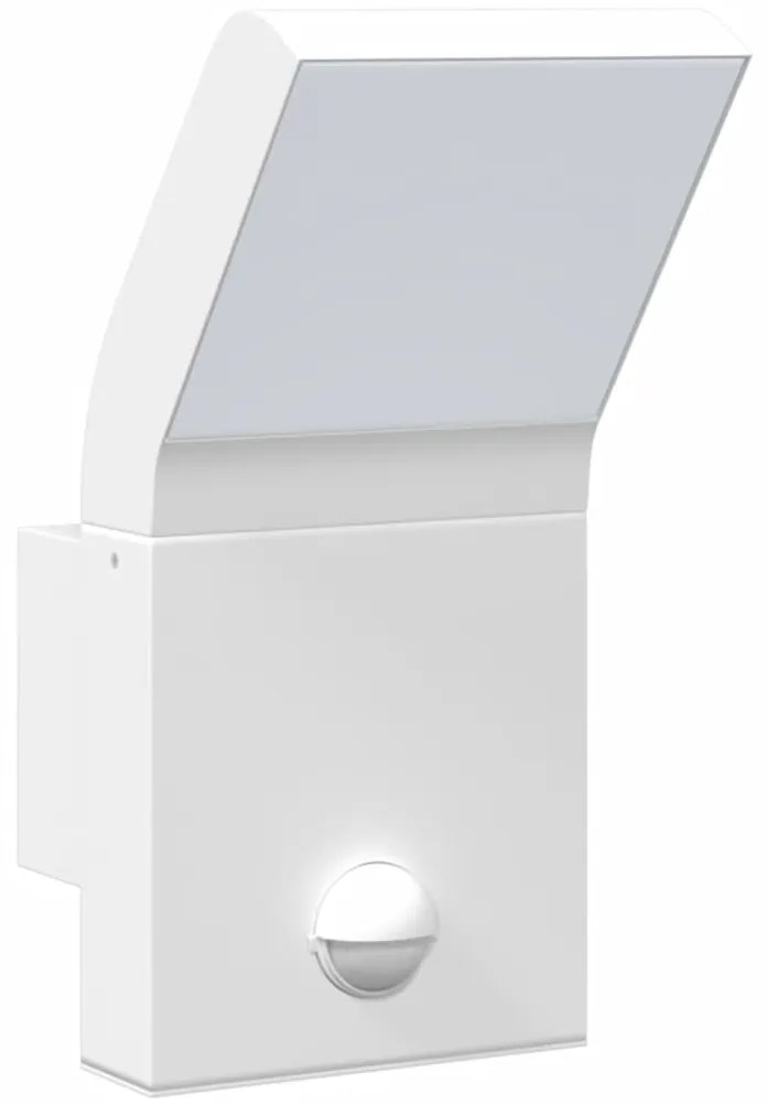 Candeeiros parede LED exterior c/ sensor 2 pcs alumínio branco