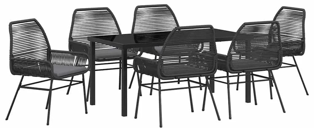 Conjunto de Jantar de 7 Peças para Jardim com Almofadas em Rattan Sint