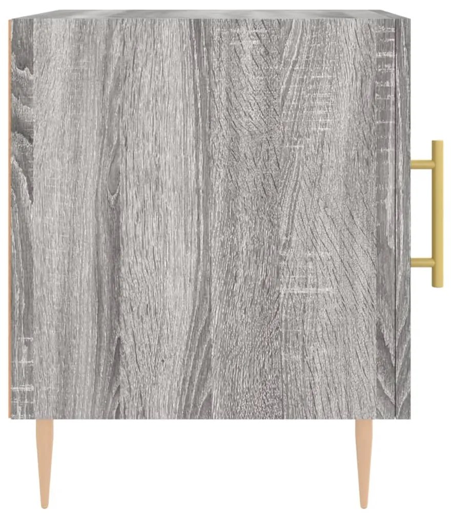Mesa cabeceira 40x40x50 cm derivados de madeira cinzento sonoma