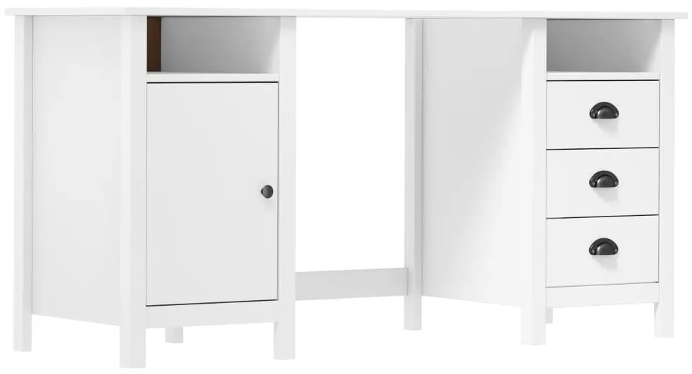 vidaXL Secretária Hill 150x50x74 cm pinho maciço branco