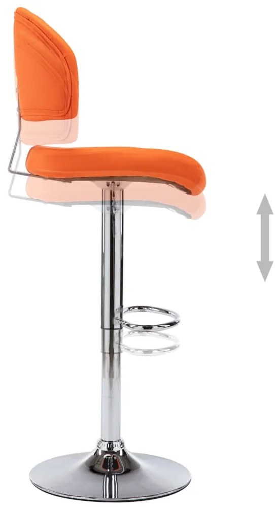 Bancos de bar 2 pcs couro artificial laranja