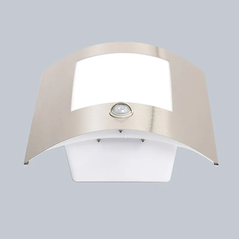 Candeeiro de parede exterior moderno em aço com sensor de movimento IP44 - Emmerald 1 Moderno