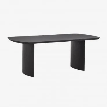 Mesa De Jantar Retangular 200x100 Cm Em Mdf Tuaregue Preto Claro - Sklum