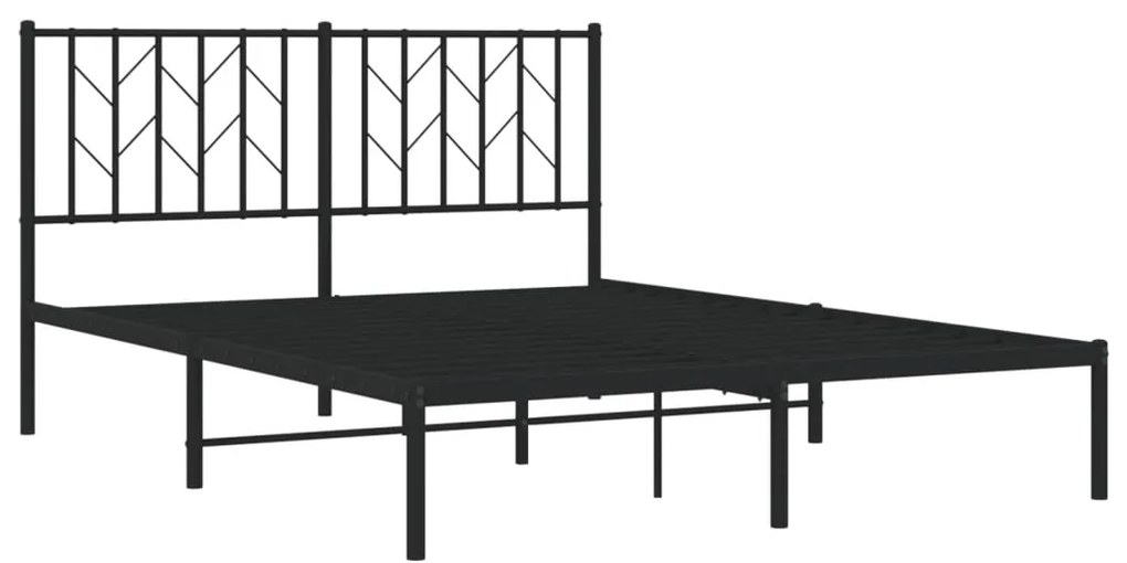 Estrutura de cama com cabeceira 140x200 cm metal preto