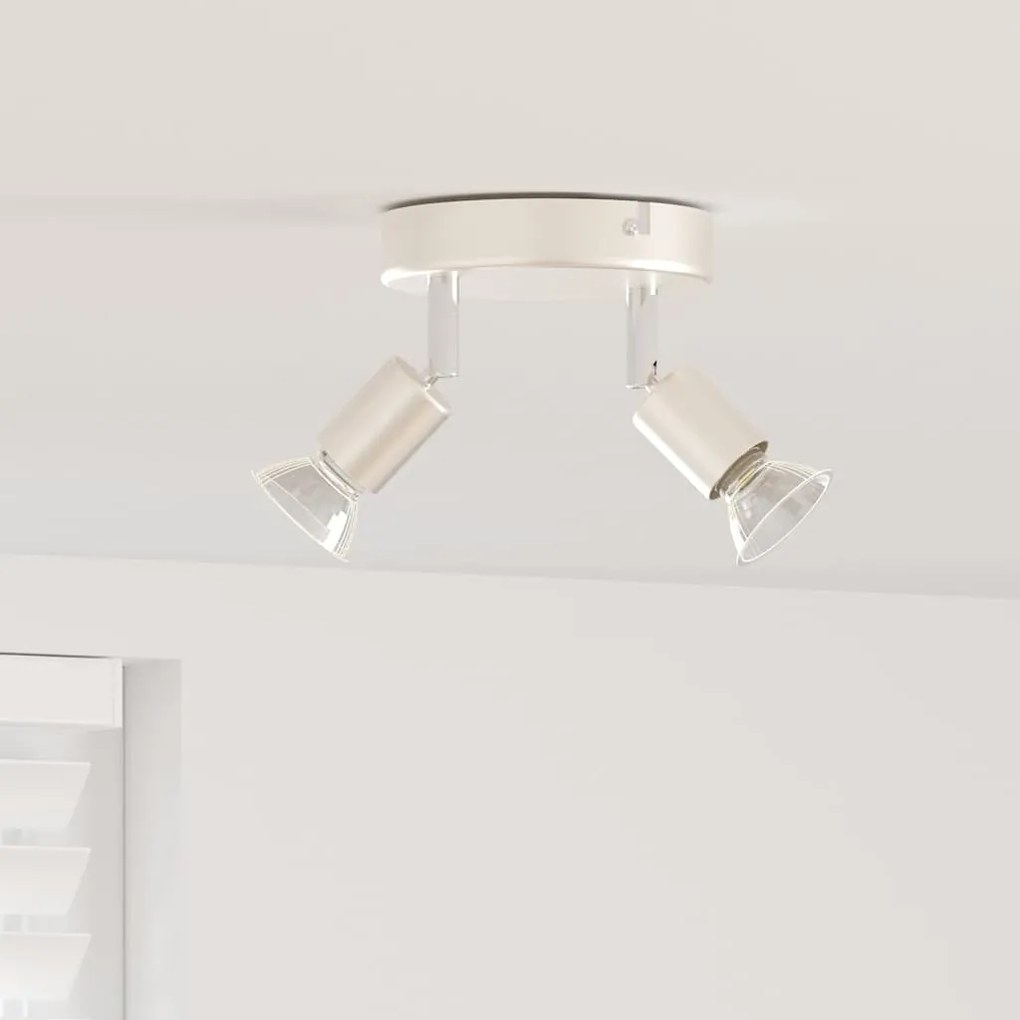 Spotlight de Teto 2 Via Ajustável Níquel Escovado GU10
