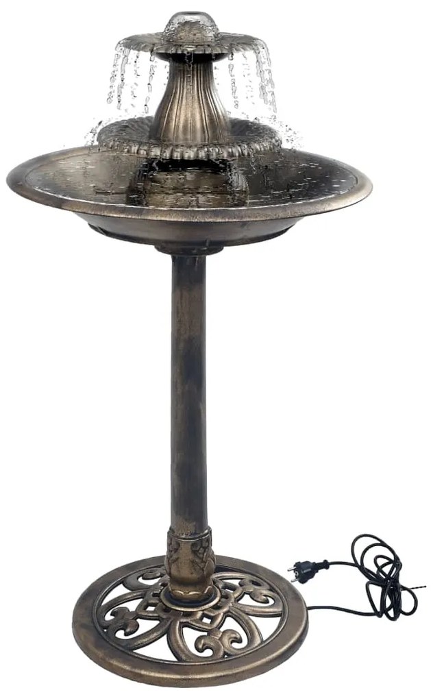 Banheira para pássaros com fonte 50x91 cm plástico bronze
