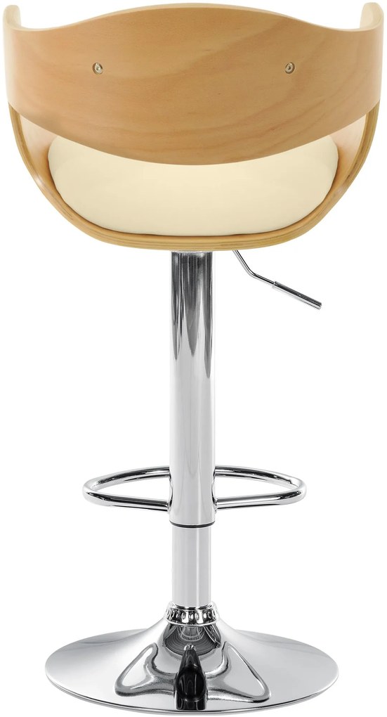 Banco de bar Kingston em couro sintético 50 x 88-102 x 48 cm Natural + Creme