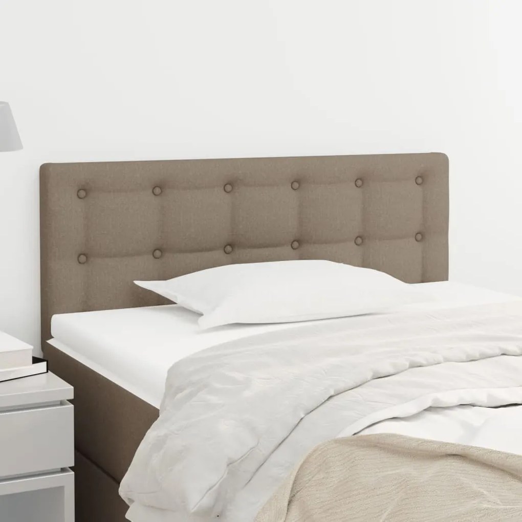 346440 vidaXL Cabeceira de cama tecido 100x5x78/88 cm cinzento-acastanhado