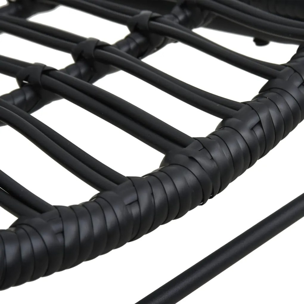 Cadeira de jardim vime PE preto