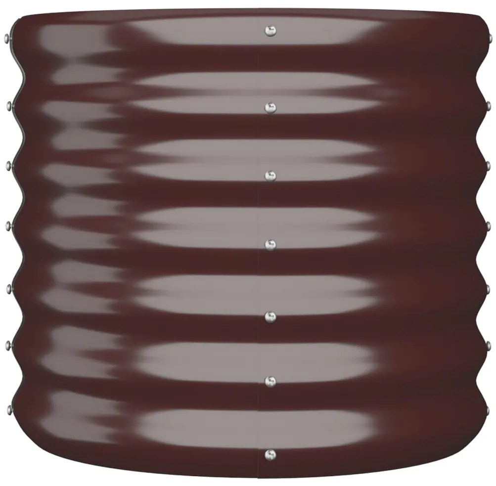 Vaso/floreira de jardim aço revestido a pó 40x40x36 cm castanho