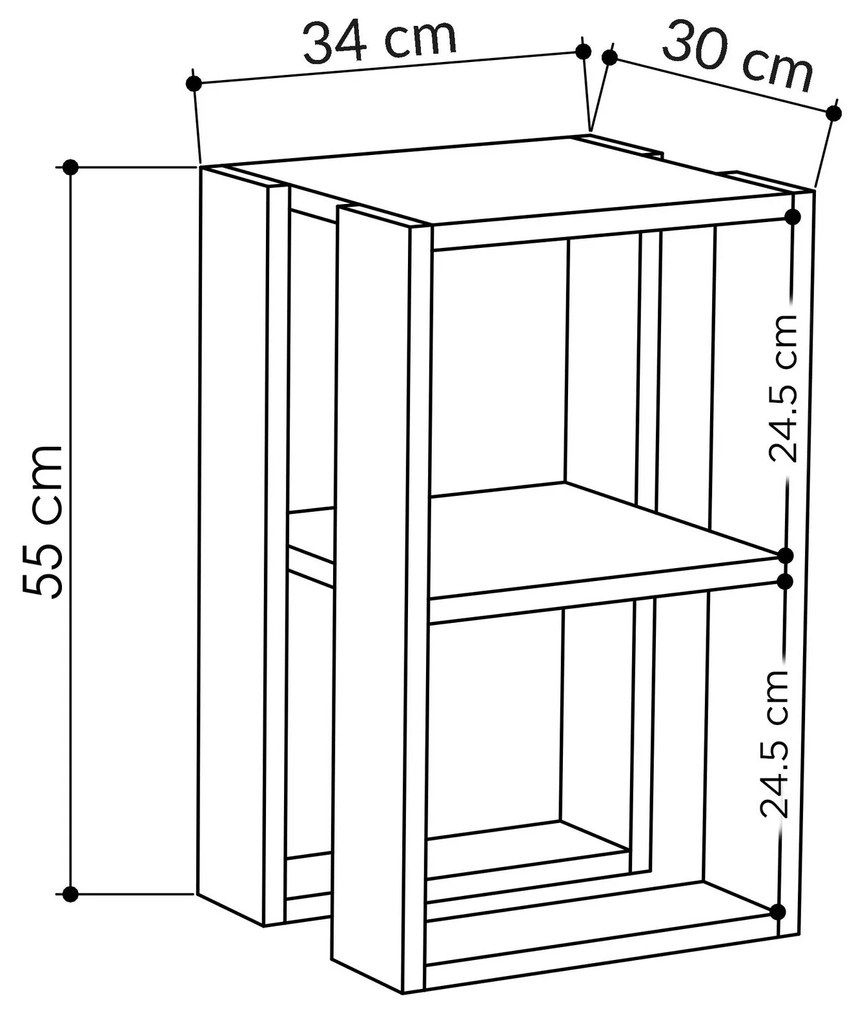 Mesa de Cabeceira Lonie – Branco – 30 cm x 55 cm x 30 cm