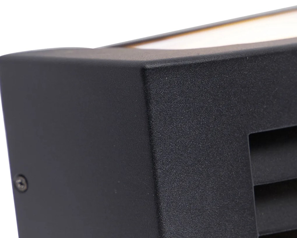 Candeeiro de parede exterior inteligente preto IP44 com Wi-Fi A60 - Hurricane