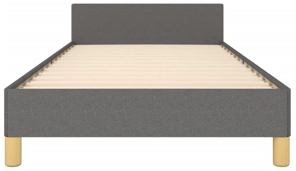 Estrutura de cama sem colchão 100x200 cm tecido cinzento-escuro