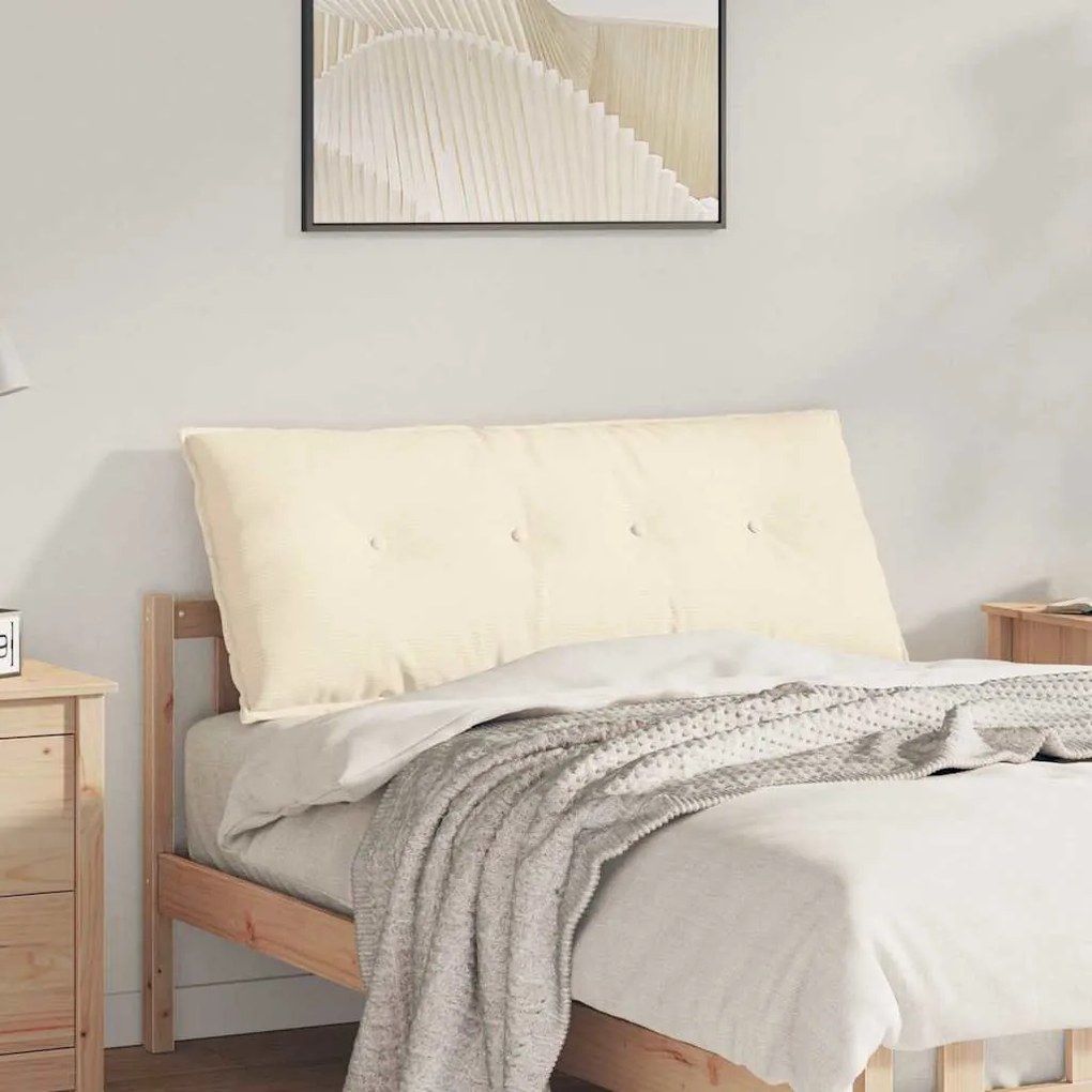 vidaXL Travesseiro para Costas Creme 120 x 50 cm