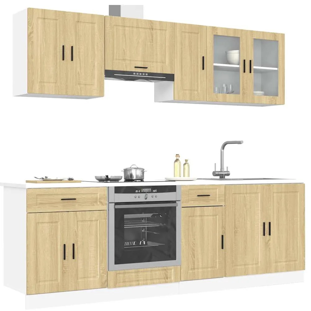 8 peças armário de cozinha conjunto Kalmar sonoma carvalho