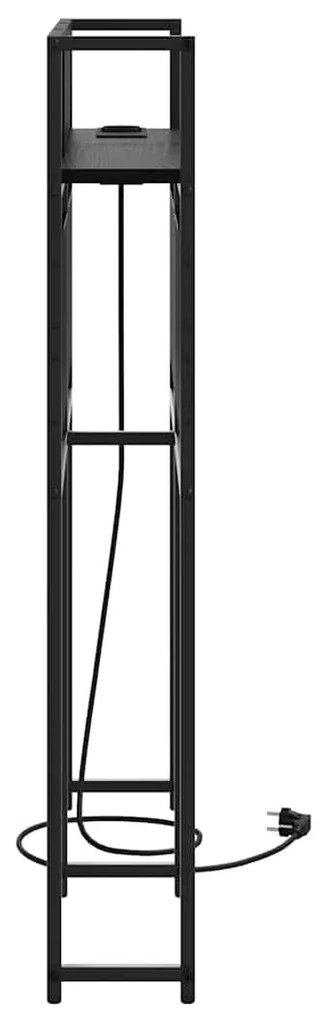 Cabeceira de armazenamento com cabeceira Carvalho preto 90 cm
