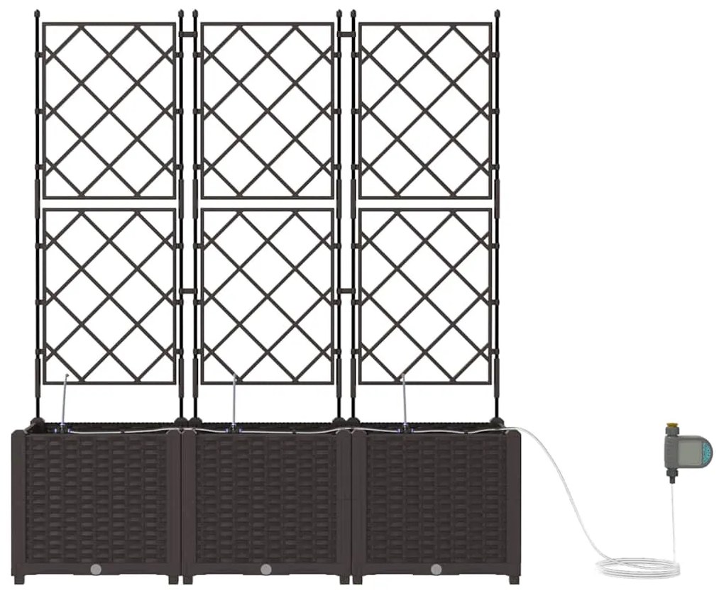 Jardineiras de Jardim 1 pc Castanho 120 x 40 x 142 cm Plástico