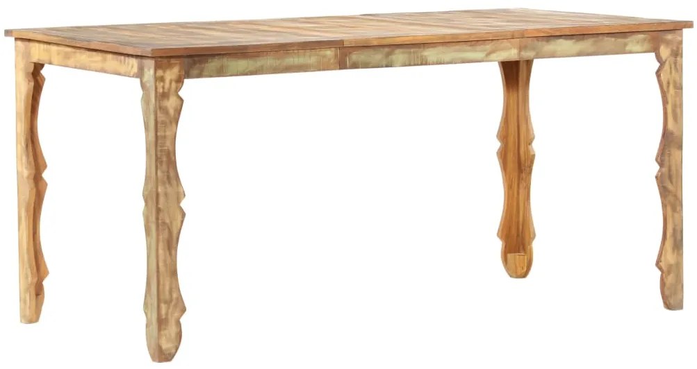 Mesa de jantar 160x80x76 cm madeira recuperada maciça