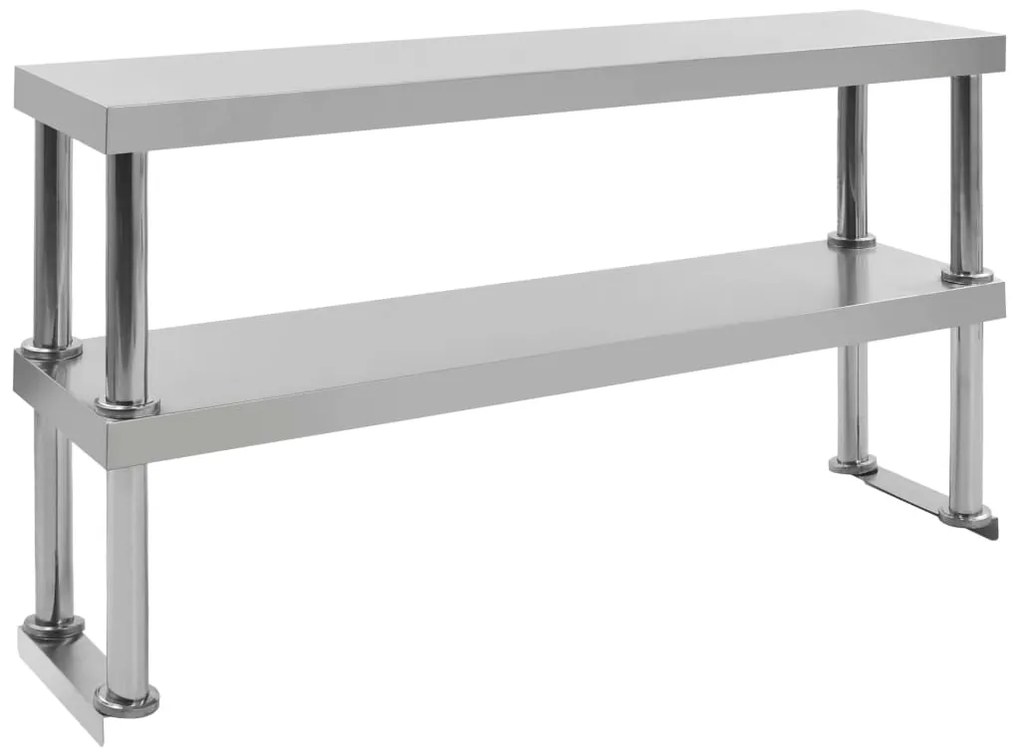 Unid. 2 prateleiras p/ mesa trabalho 120x30x65cm aço inoxidável