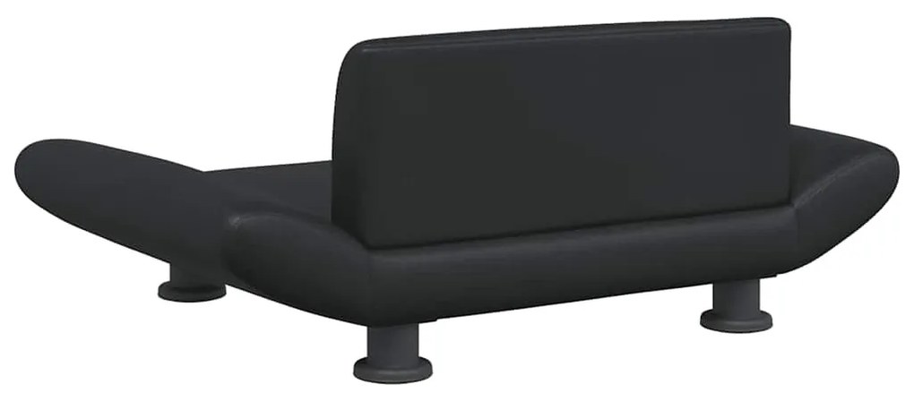 Cama para cães 70x45x28 cm couro artificial preto