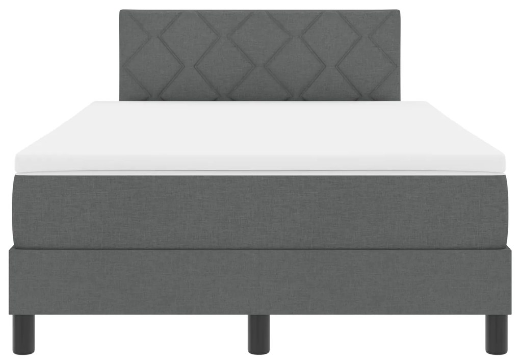 Cama Box Spring com Colchão Cinza Escuro 120x190 cm Tecido