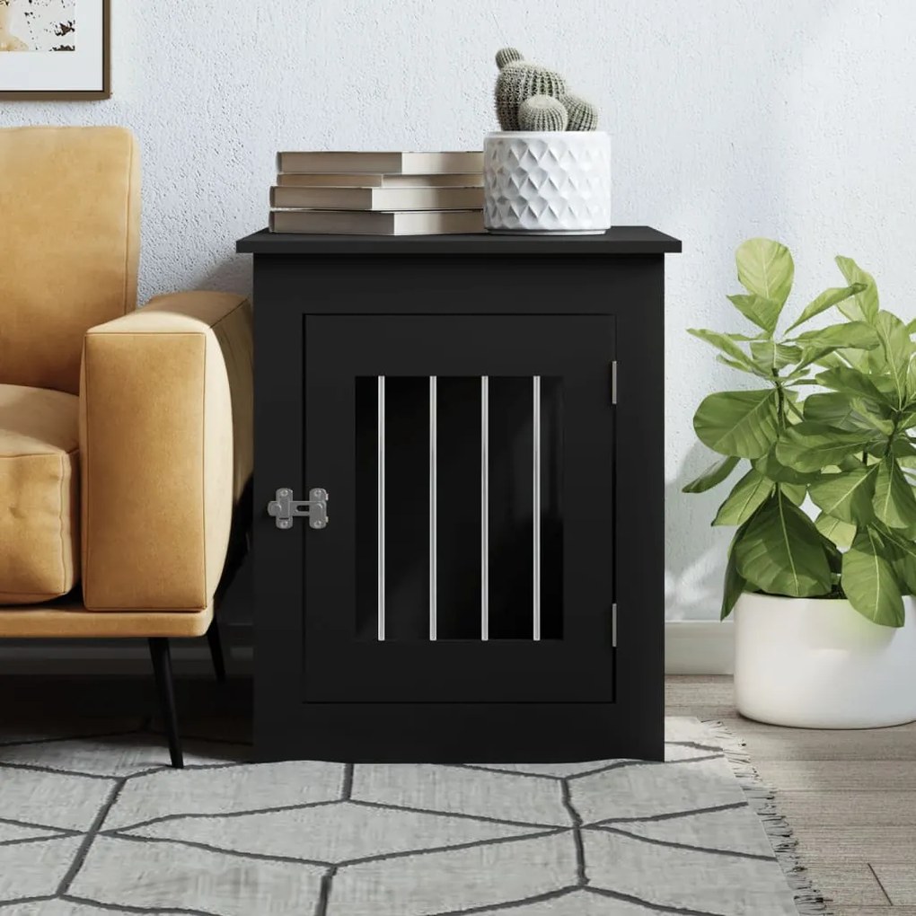 Móvel casota para cão 55x75x65 cm derivados de madeira preto