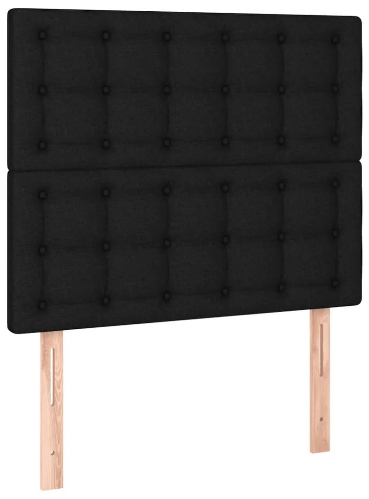 Cama com molas/colchão 120x200 cm tecido preto