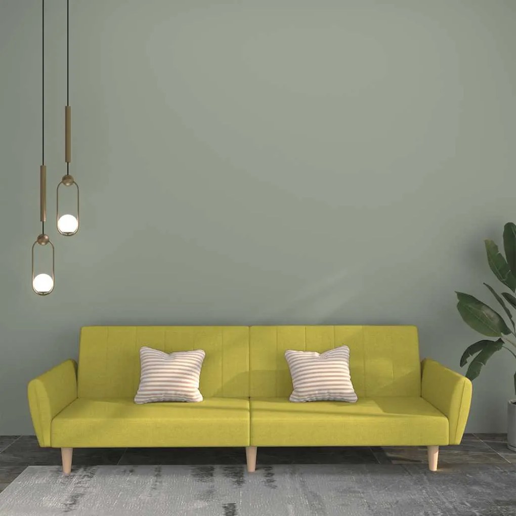 vidaXL Sofá-cama de 2 lugares tecido verde