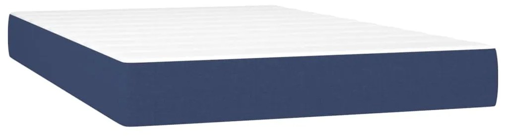 Cama box spring c/ colchão e LED 120x200 cm tecido azul