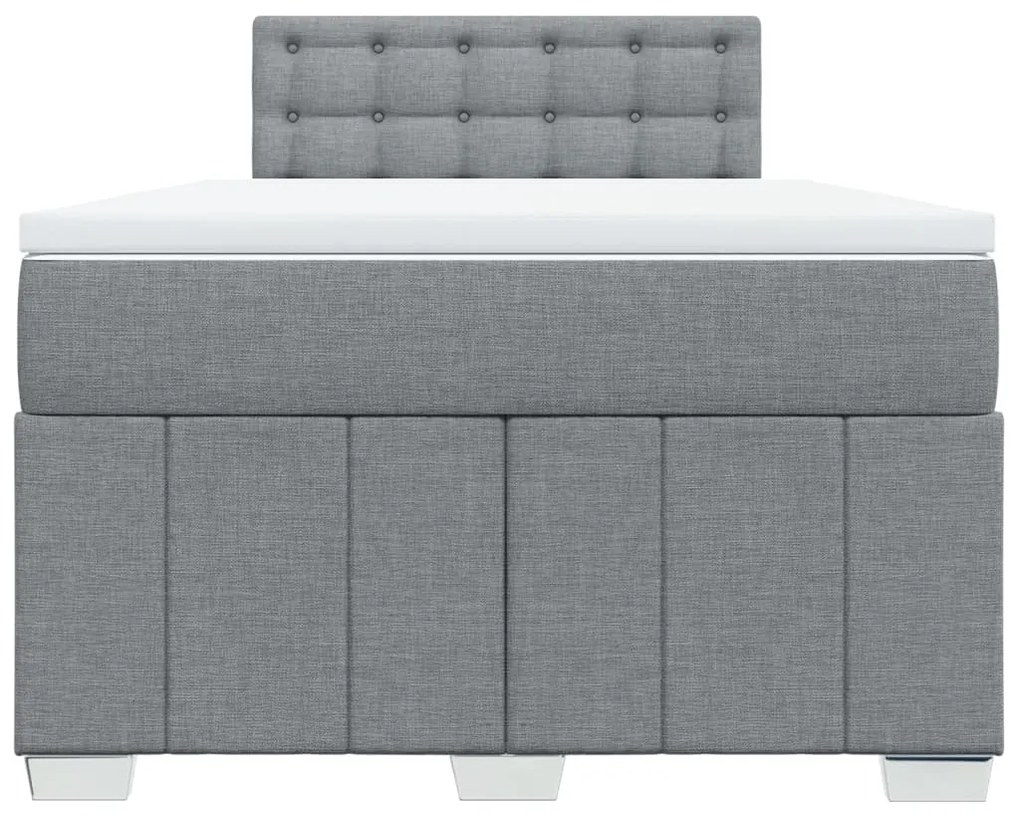 Cama boxspring com colchão 120x190 cm tecido cinzento-claro