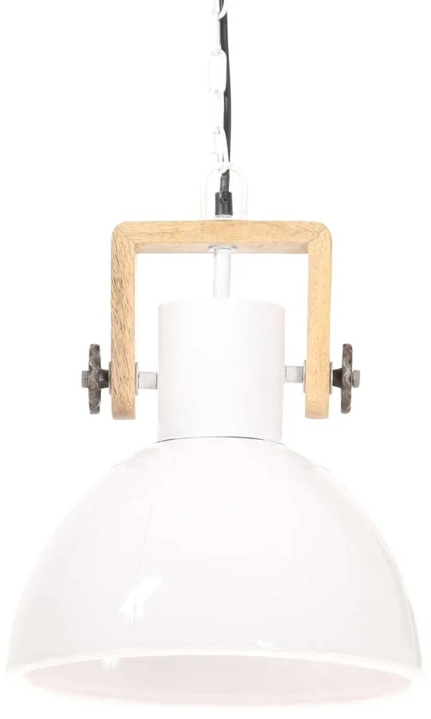 Candeeiro suspenso industrial redondo 25 W 30 cm E27 branco