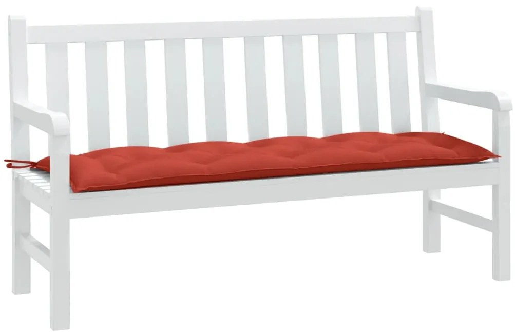 vidaXL Almofadão p/ banco jardim 150x50x7 cm mesclado tecido vermelho