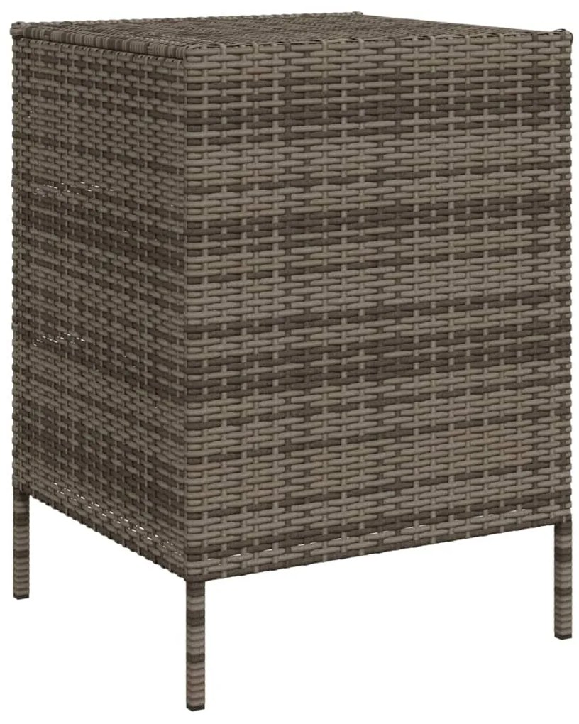 Armário de arrumação para jardim 55x59x80 cm vime PE cinzento
