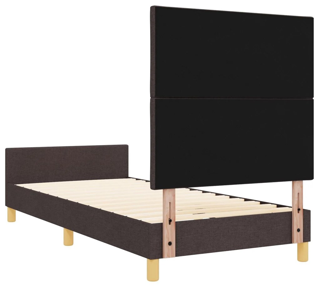 Cama vidaXL Castanho Escuro 90x200 cm em Tecido