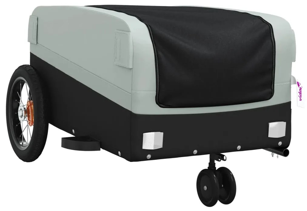 Reboque para bicicleta 30 kg ferro preto e cinza