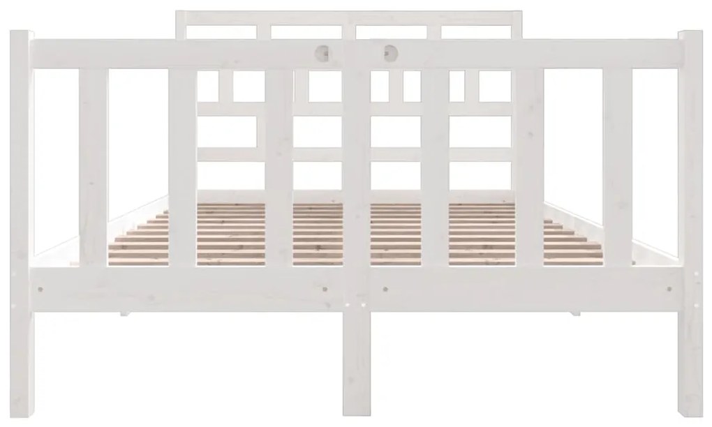 Estrutura de cama 140x190 cm madeira de pinho maciça branco