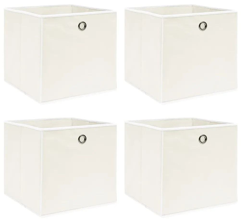 Caixas de arrumação 4 pcs 32x32x32 cm tecido branco