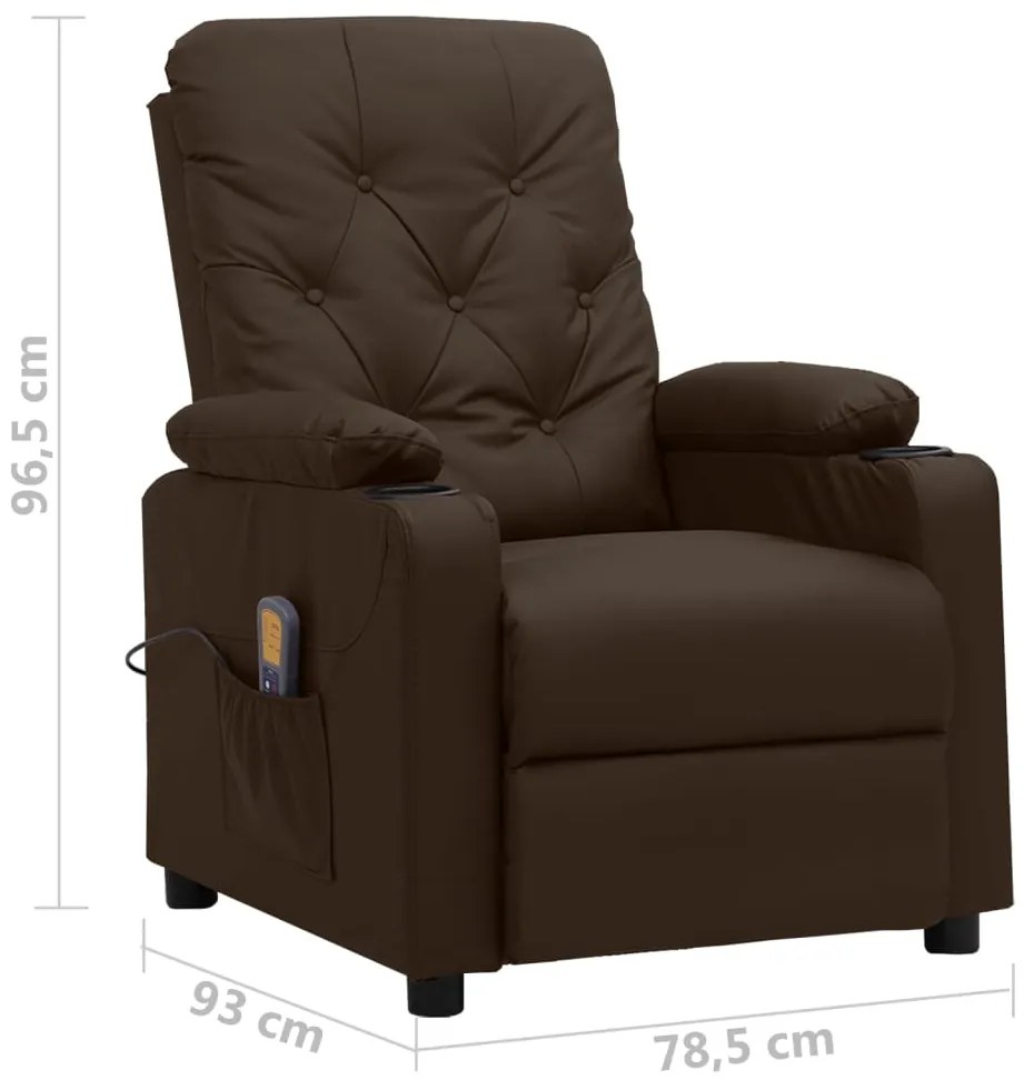 Cadeira de massagens couro artificial castanho