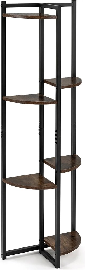 Suporte para Plantas, 42 x 22 x 136 cm, 6 Níveis em Madeira e Metal, Castanho