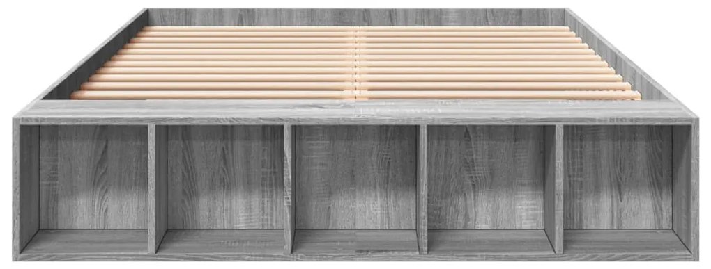 Estrutura de cama 140x200 cm derivados de madeira cinza sonoma